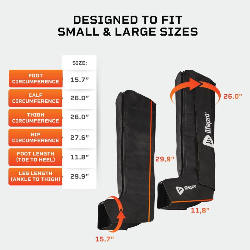 Photo 1 of **NON-REFUNDABLE** (LEGS ONLY) (MISSING CHARGER) LifePro Air Sequential Leg Compression Massager Boots - FSA/HSA Approved Device for Legs, Calf, Thigh, and Foot - Air Compression Massager for Circulation and Pain Relief