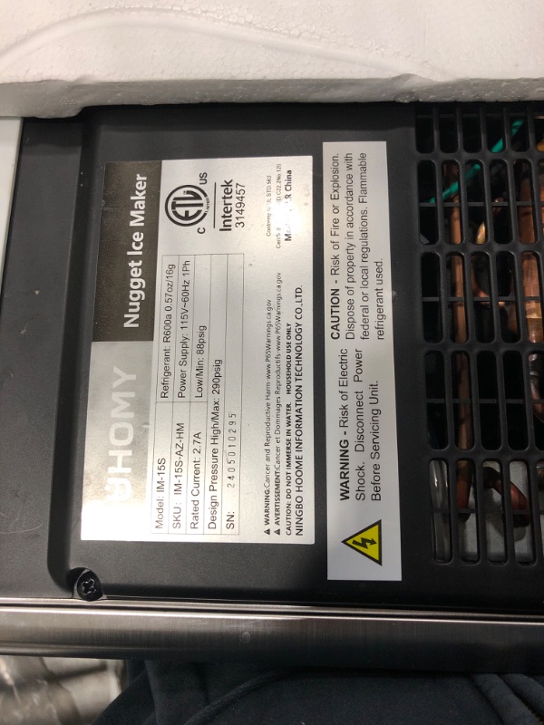 Photo 1 of EUHOMY Nugget Ice Makers Countertop, Pebble Ice Maker Machine with 35lbs/24H Soft Ice, Self-Cleaning Sonic Ice Maker with Ice Scoop&Basket, Pellet Ice Maker for Home/Kitchen/Office(Stainless Steels)