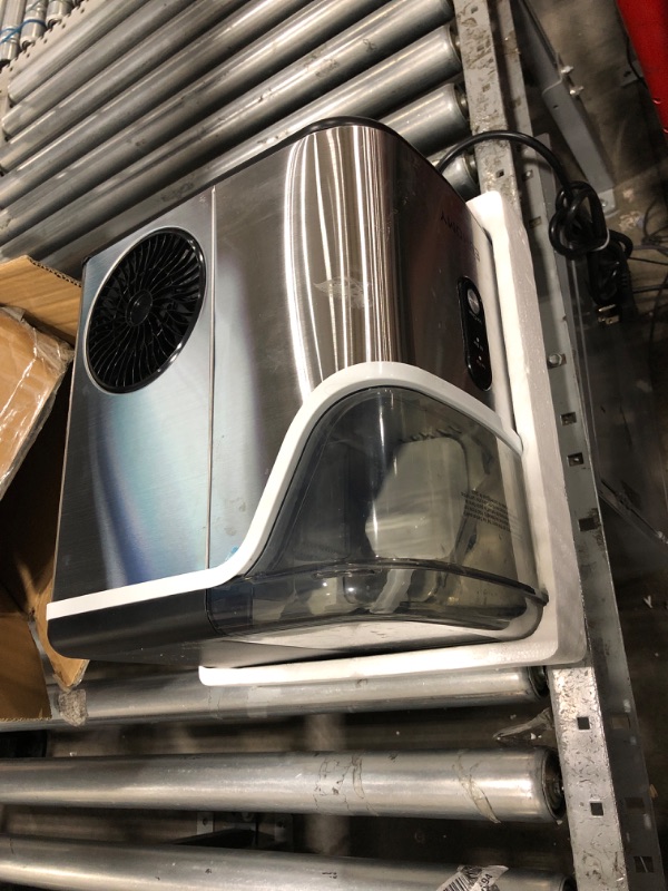 Photo 1 of EUHOMY Nugget Ice Makers Countertop, Pebble Ice Maker Machine with 35lbs/24H Soft Ice, Self-Cleaning Sonic Ice Maker with Ice Scoop&Basket, Pellet Ice Maker for Home/Kitchen/Office(Stainless Steels)