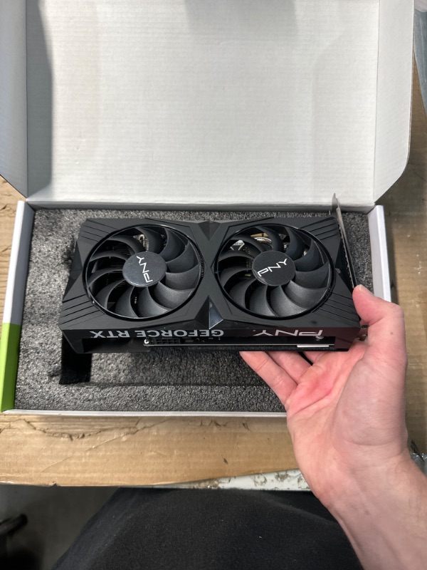 Photo 4 of (FAIR) PNY GeForce RTX™ 4060 8GB Verto™ Dual Fan Graphics Card DLSS 3 (128-bit, PCIe 4.0, GDDR6, HDMI/DisplayPort, Supports 4k, 2 Slot)
