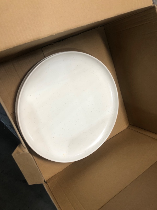 Photo 1 of AmorArc Dinner Plates Set  of 6, Handcrafted Porcelain Wavy Rim 10.5 Inch Modern Ceramic Plates Set, Dinnerware Dishes for Kitchen-Microwave&Dishwasher Safe, Chip resistant-Matte Speckled White