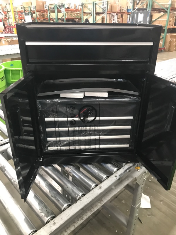 Photo 1 of Torin 5-Drawer Rolling Tool Chest: Metal Tool Box with Wheels, Removable Top Tool Box, Liner, Adjustable Shelf and Locking Mechanism for Garage Workshop,Black