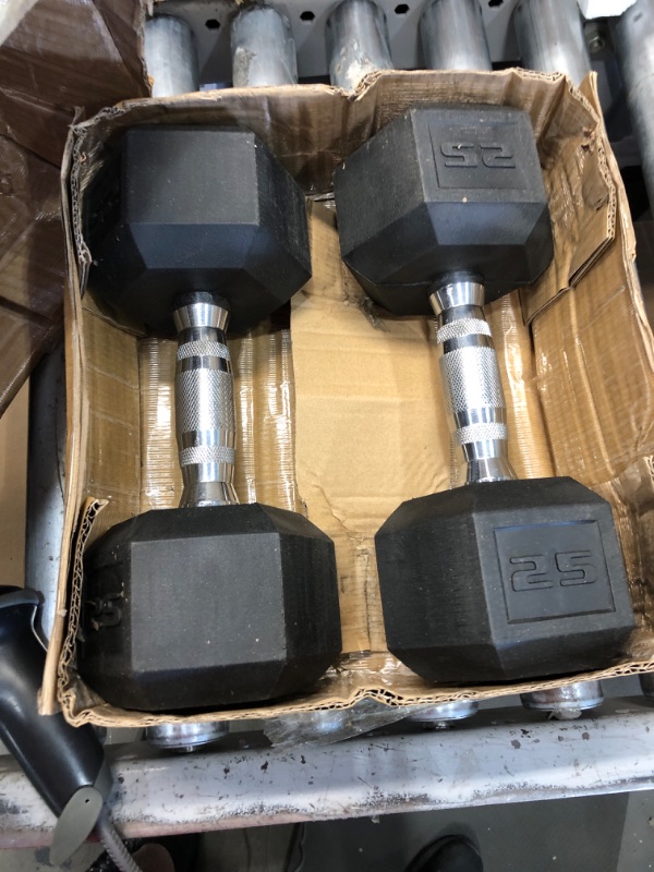 Photo 1 of (2)25 dumbbells  