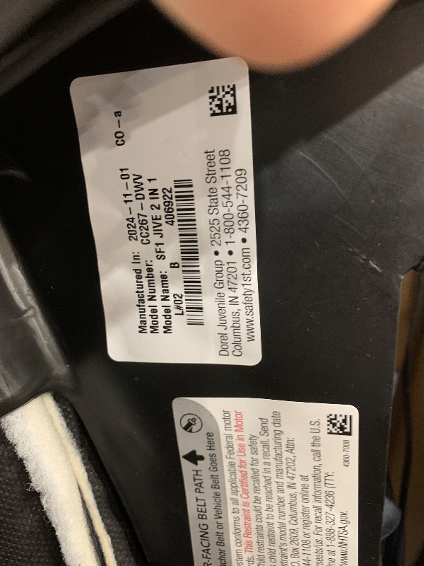 Photo 3 of ***NO CUPHOLDERS, REPLACEMENTS CAN BE PURCHASED ON AMAZON***
Safety 1st Jive 2-in-1 Convertible Car Seat, Rear Facing Car Seats for Babies (5-40 lbs, 19-40"), Forward Facing Carseat for Toddlers (22-65 lbs, 29-49"), Harvest Moon