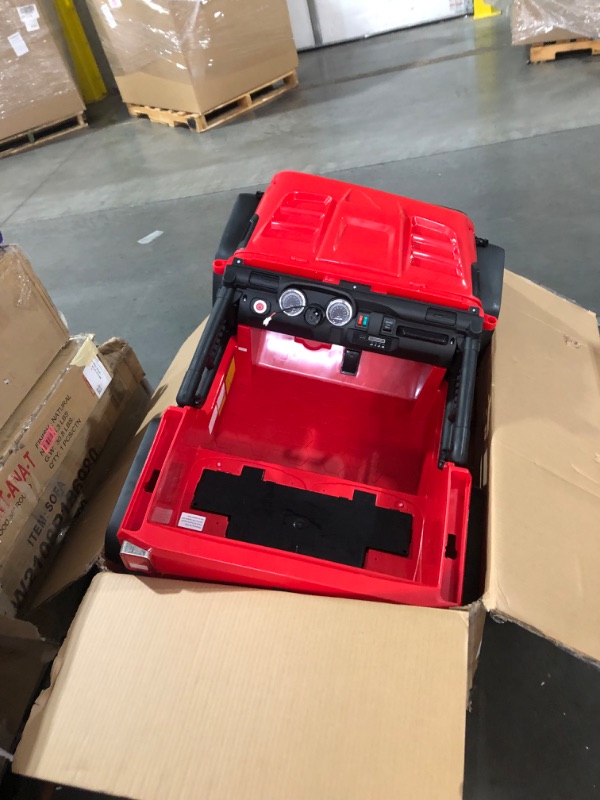 Photo 3 of ***USED - PACKAGING DESTROYED - MISSING WHEELS - OTHER PARTS LIKELY MISSING AS WELL - SEE PICTURES***
Fitenlor 24V 2 Seater Ride On Car, Electric Truck for Big Kids Ages 3-8, Ride On Toy with 5.5MPH Max Speed, Remote Control, Accelerator Pedal, Treaded Ti