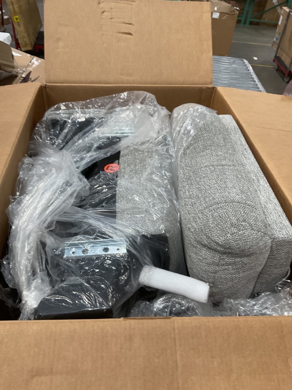 Photo 1 of Phoenix Home Manual Recliner Chair with Massage and Heat for Living Room Overstuffed Breathable Fabric Reclining Chair with 2 Side Pockets, 2 Cup Holders, Remote Control, Light Gray