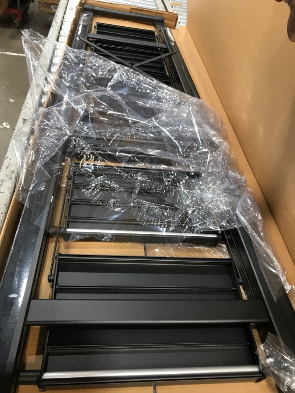 Photo 1 of GameGem 6 Step Ladder for 12 Feet High Ceiling, Lightweight Aluminum Folding Step Stool with Convenient Handgrip, Stepladders with Anti-Slip and Wide Pedal for Home Use Space Saving - Black