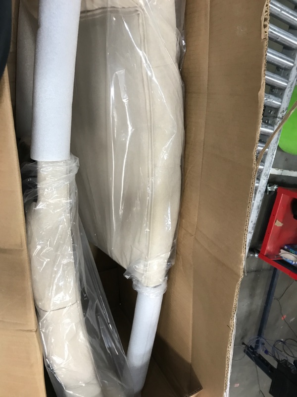 Photo 1 of [MISSING PARTS- SEE CLERK NOTES']COLAMY Tufted Dining Room Chairs Set of 2, Accent Parsons Diner Chairs Upholstered Fabric Side Stylish Kitchen Chairs with Solid Wood Legs and Padded Seat - Beige