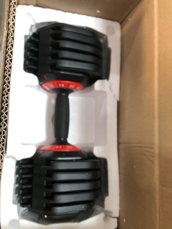 Photo 2 of Adjustable Dumbbell 55LB Single Dumbbell Weight, 10-in-1 Weight Dumbbell with Anti-Slip Metal Handle and Bicep Supports for Comprehensive Full Body Strength Training