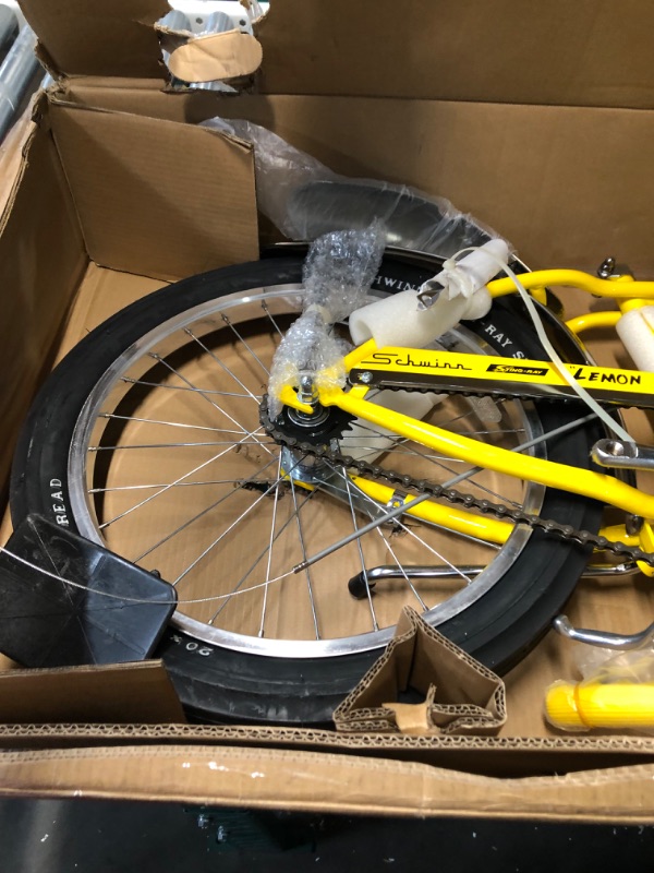 Photo 1 of ***INCOMPLETE - MISSING PARTS - SEE COMMENTS***
Schwinn Classic Krate Kids Bike, for Boys and Girls Age 6+ Year Old, Iconic Sting-Ray Frame & Springer Fork, Vintage High-Rise Ape Handlebar, Banana Seat, Lemon Peeler