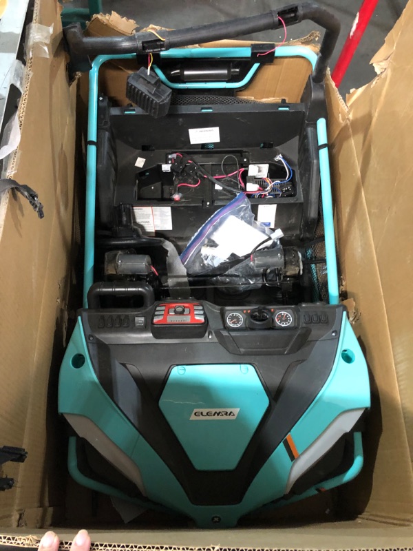 Photo 10 of ***NONREFUNDABLE - MISSING PARTS - DAMAGED - SEE COMMENTS***
ELEMARA 2 Seater Ride on Car for Kids,24V 10AH Powered UTV Car Toy, 4WD 4.5mph Side by Side Electric Truck with Remote,Bluetooth,LED,3 Speeds,Soft Star,Spring Suspension,Storage for Gift,Green