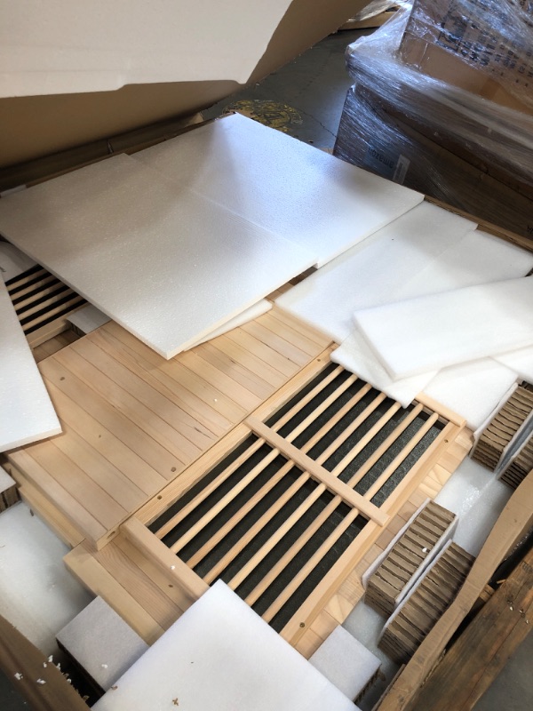 Photo 1 of ***NON REFUNDABLE, TRUCK/TRAILER PICK UP ONLY, PARTS ONLY, PARTIAL SET, NOT COMPLETELY IN PACKAGING, ON PALLET*** VEVOR 2 Person Far Infrared Wooden Sauna, Room Home Sauna Spa, Low EMF Far Infrared Hemlock Wood Sauna with Tempered Glass Door & LED Multico