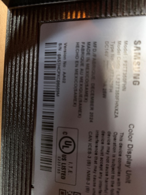 Photo 1 of Samsung 27' T35F Series FHD 1080p Computer Monitor, 75Hz, IPS Panel, HDMI, VGA (D-Sub), AMD FreeSync, Wall Mountable, Game Mode, 3-Sided Border-Less, Eye Care, LF27T350FHNXZA