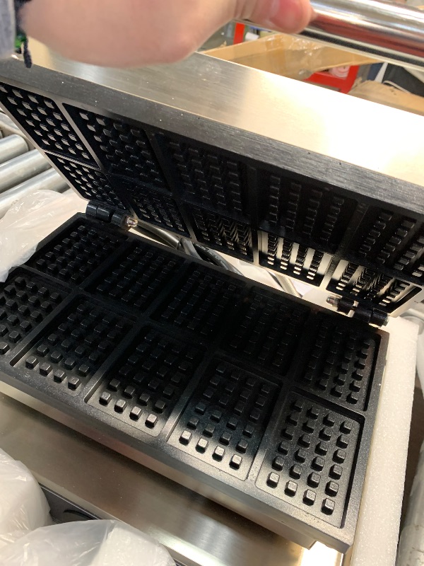 Photo 1 of Commercial Square Waffle Maker, 10 Grids 1600W Waffle Baker Machine, Non-Stick 3.5 X 2.0" Industrial Belgian Waffle Iron Temp and Time Control, for Restaurant Bakeries Snack Bar Family
