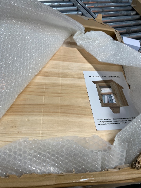 Photo 1 of Ecoaterui Little Library Box Outdoor Free Library - Double Little Library Outdoor Box Storage with Shelf for Neighborhoods, Community, Schools Sharing Books, Literature, Flyers, Newspapers Art