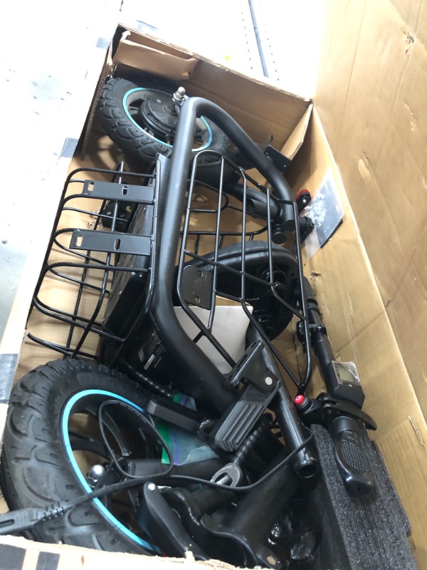 Photo 2 of Electric Scooter with Seat,550W Motor,18.6MPH Top Speed, 20 Miles Range,Adults Electric Scooter with Large Storage Basket for Pets Dogs and Items C1S-FB4