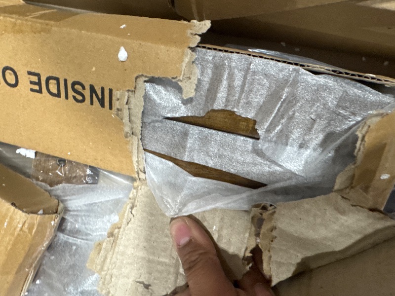 Photo 1 of 5-Piece Walnut Dining Table Set, Square Dining Table Set for 4, 36'' Modern Dining Table W/ 4 Chairs with Curved Backrests & PU Cushioned, Wood Kitchen Table & Chair Set for Kitchen, Black/Walnut