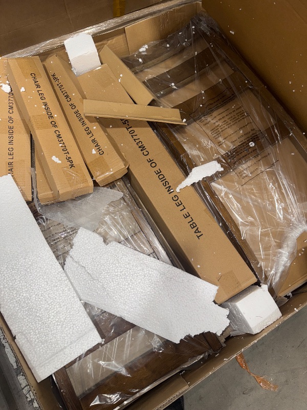 Photo 1 of 5-Piece Walnut Dining Table Set, Square Dining Table Set for 4, 36'' Modern Dining Table W/ 4 Chairs with Curved Backrests & PU Cushioned, Wood Kitchen Table & Chair Set for Kitchen, Black/Walnut