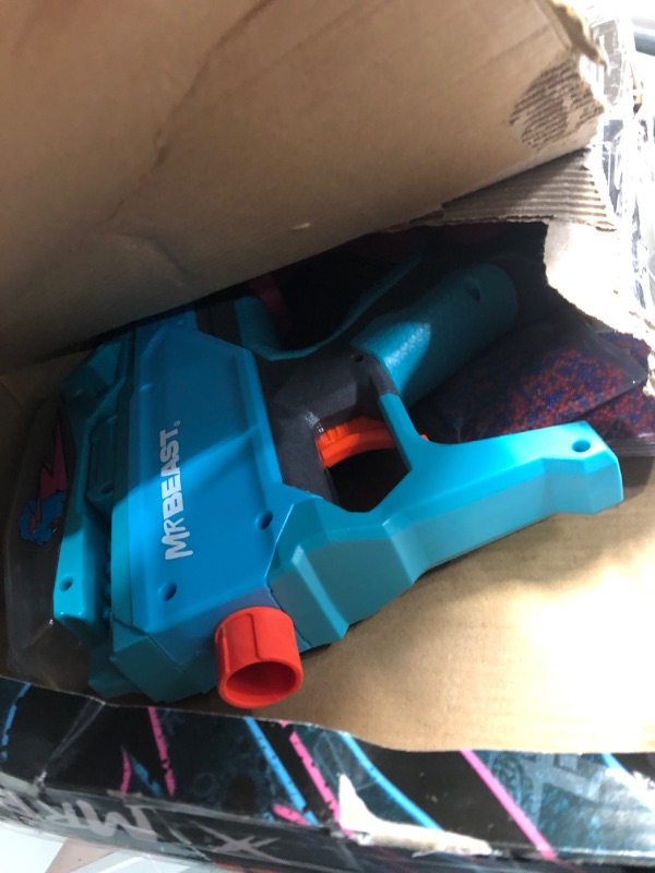 Photo 2 of ***(MISSING PARTS)***
NERF Pro Gelfire X MrBeast Full Auto Blaster & 20,000 Gelfire Rounds, 300 Round Hopper, Rechargeable Battery, Eyewear, Ages 14 & Up
