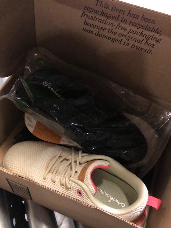 Photo 1 of Women's Orthopedic Walking Shoes with Arch Support: Supportive Sneakers for Plantar Fasciitis and Foot Pain Relief, Athletic Cushioned Eva and Rubber Sole Shoes Beige Size 7.5