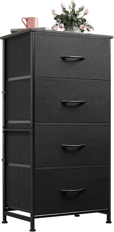 Photo 1 of ***(STOCK PHOTO FOR REFERENCE ONLY/ COLOR IS WOOD GRAIN BROWN)***
WLIVE Dresser with 4 Drawers, Fabric Storage Tower, Organizer Unit for Bedroom, Hallway, Entryway, Closets, Sturdy Steel Frame, Wood Top, Easy Pull Handle,...
