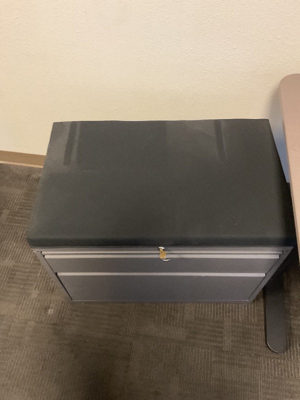 Photo 1 of Metal 2 drawer cabinet with cushioned top