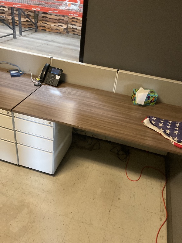 Photo 1 of 4 person desk cubicle with shelving included 