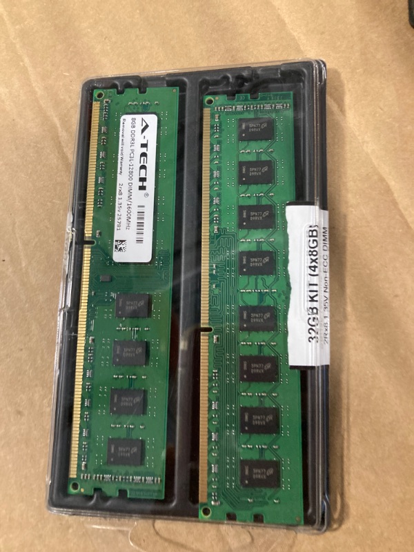 Photo 2 of A-Tech 16GB DDR3/DDR3L 1600MHz PC3L-12800 (PC3-12800) CL11 DIMM 2Rx8 1.35V 240-Pin Non-ECC UDIMM Desktop RAM Memory Modules, 2 pcs