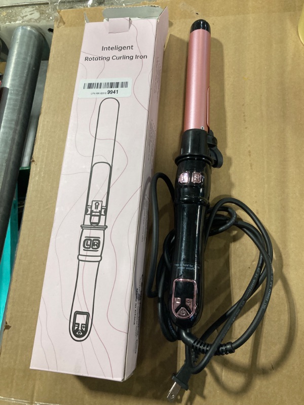 Photo 2 of 2024 Newest 28mm/1.1 inch Automatic Curling Wand Rotating Curling Iron for Long Short Hair, Automatic Hair Curler with LED Display, Professional Hair Waver Hair Styling Irons Fast Heating Wand