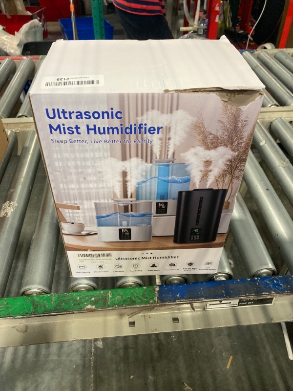 Photo 1 of 6L Humidifiers for Bedroom Large Room Home, Cool and Warm Humidifiers for Baby and Plants Mist Top Fill Desk Humidifiers Essential Oil Diffuser, Quiet with Adjustable Mist,360°Nozzle-Blue