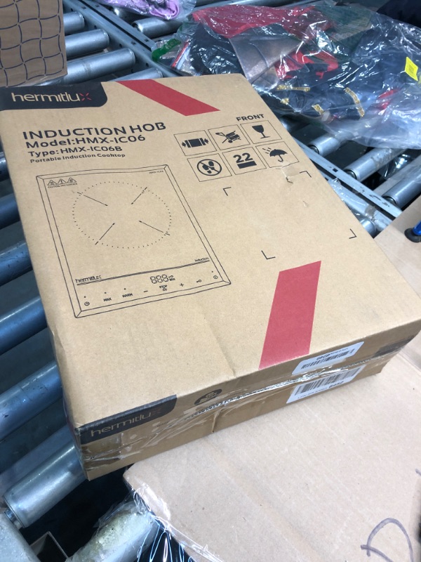 Photo 1 of Hermitlux Induction Cooktop, 1800W Fast Heating Portable Hot Plate, 9 Power Levels Induction Burner with Easy Clean Glass, Sensor Touch & Child Lock