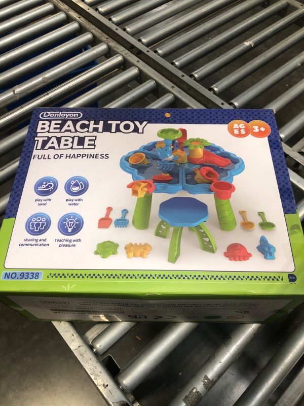Photo 1 of deAO Sand and Water Table Beach Toys Outdoor Activities Play Table for Kids Sand Pit Water Table Children Garden Toy Beach Play Activity Set Indoor or Outdoor Summer Toys for Girls Boys