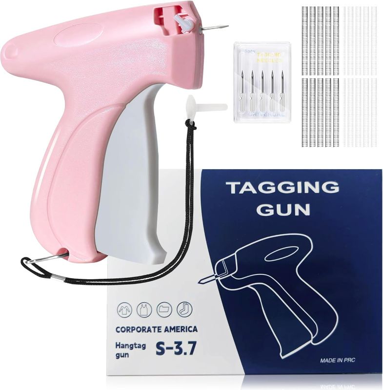 Photo 1 of 
Fast Sewing Gun for Clothes and Fabrics, Compact Sewing Gun for Quick Repair, tag Gun for Clothes, containing 6 Stitches, 500 Black and 500 White 5mm Mini Fasteners (Pink)