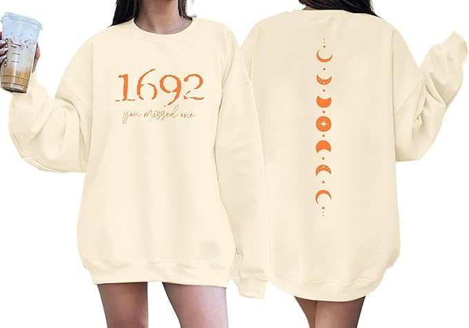 Photo 1 of 1692 You Missed One Sweatshirt Halloween Comfort Colors Shirts Vintage Witches Shirt Retro Long Sleeve Tee Tops