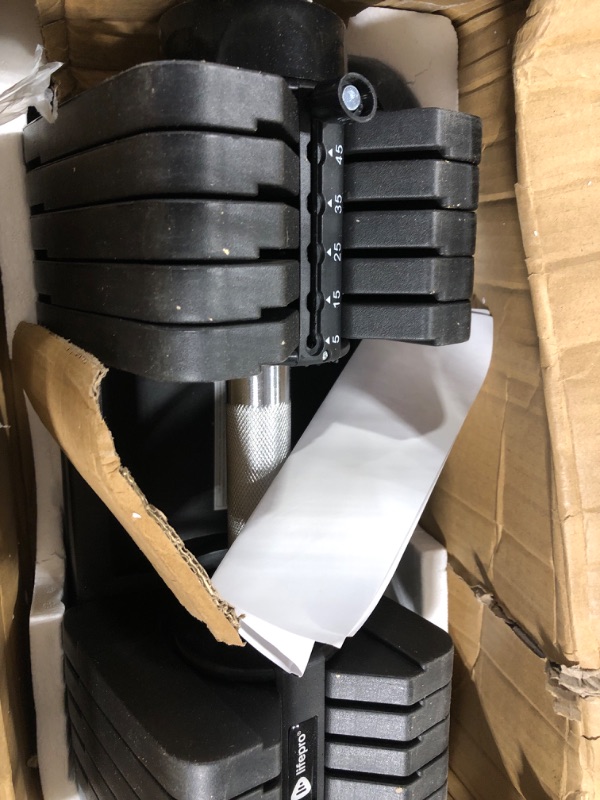 Photo 3 of ***BOX WITH MANY DAMAGES*** Lifepro Adjustable Dumbbells - 15Lb 25Lb 43Lb 55Lb 90Lb 6in1 Dumbbells Adjustable Weight