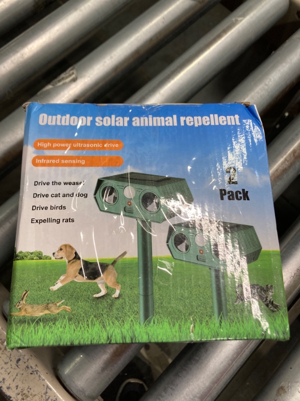 Photo 3 of 2 Pcs Solar Ultrasonic Animal Repellent Outdoor 2024 Cat Deterrent Raccoon Repeller with Motion Sensor for Cat Deer Rabbit Skunk Dog Squirrel, Waterproof Deer Repellent Devices Dog Repellent for Yard