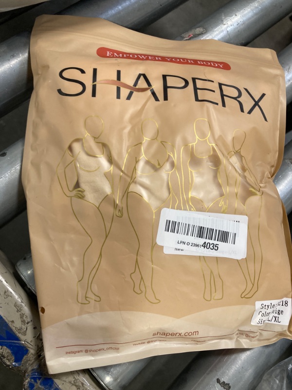Photo 1 of SHAPERX Women's Shapewear Bodysuit Tummy Control Body Shaper Seamless Sculpting Snatched Waist Body Suit?SZ5218-2-Beige-L/XL