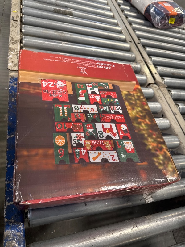 Photo 1 of LARAINE Advent Calendar 2024 Christmas 15 Inch Wooden Advent Calendar with Drawers, Christmas Holiday illustration Wood Advent Calendar for Kids Adults, Christmas Decorative 24 Empty Boxes to Fill