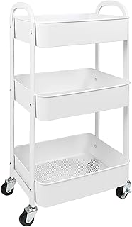 Photo 1 of Amazon Basics 3-Tier Rolling Utility or Kitchen Cart - Charcoal