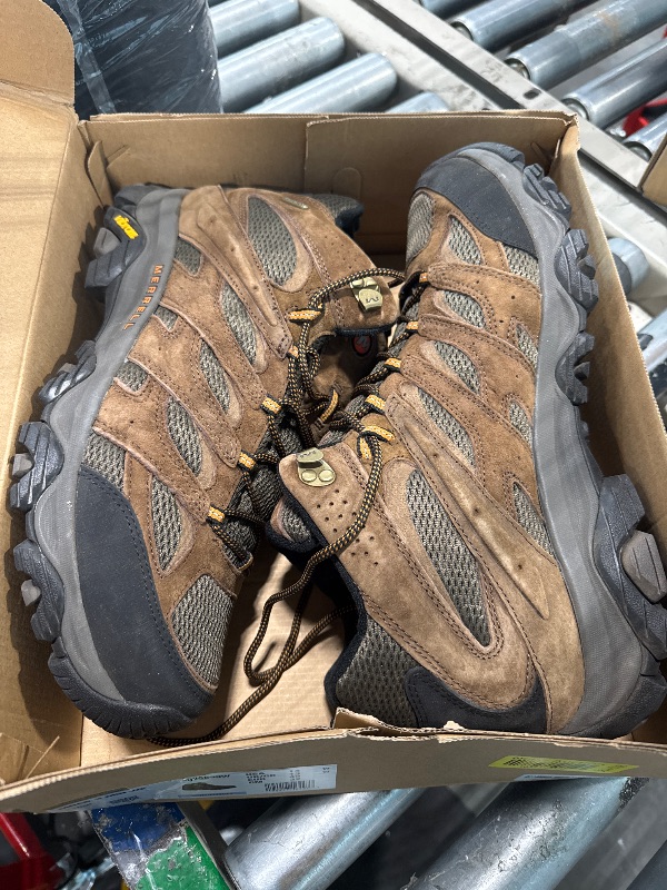 Photo 2 of Merrell Men's Moab 3 Mid Waterproof Hiking Boot, Earth, 14 Wide