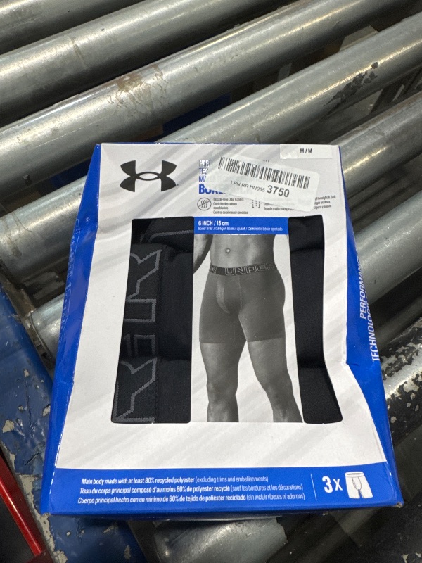 Photo 2 of Under Armour Performance Tech Mesh Boxerjock 9in 3 Pack, Black Solid - Core 3 Pack, MD