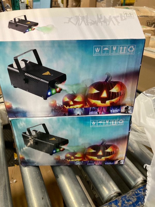 Photo 5 of ***USED****Retisee 2 Set 500 Wattage Fog Machine Halloween with 3 Colorful LED Lights Wireless Remote Control Fog Machine with Power Cord, Receiver and Manual for Wedding Parties DJ Stage Effect