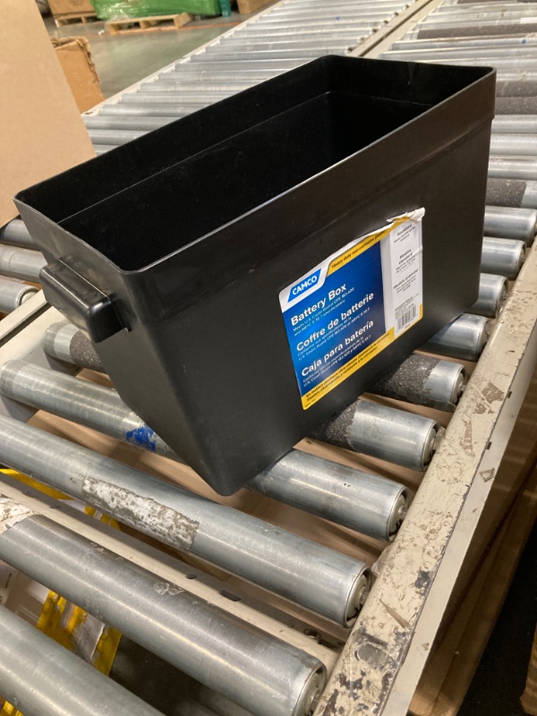 Photo 2 of ****NO LID***Camco Heavy Duty Battery Box with Straps and Hardware - Group 24 |Safely Stores RV, Automotive, and Marine Batteries |Durable Anti-Corrosion Material | Measures 7-1/4" x 10-3/4" x 8" | (55362)