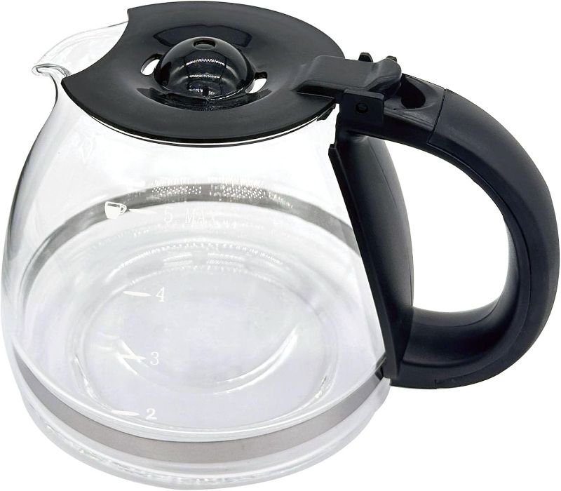 Photo 1 of 5 Cup Replacement Coffee Carafe, Fits Mr Coffee 5-cups Coffee Machines, Black handle
