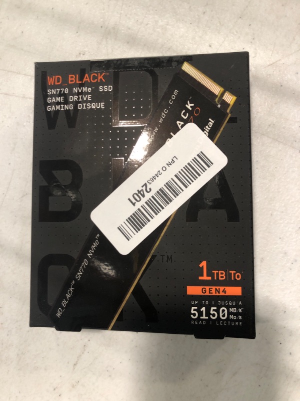Photo 1 of Western Digital WD_BLACK 1TB SN770 NVMe Internal Gaming SSD Solid State Drive - Gen4 PCIe
