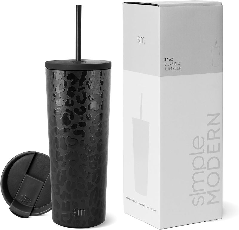 Photo 1 of ** DIFFERENT DESIGN, STARS AND MOONS**
Simple Modern Insulated Tumbler with Lid and Straw | Iced Coffee Cup Reusable Stainless Steel Water Bottle Travel Mug | Gifts for Women Men Her Him | Classic Collection | 24oz | Checkmate