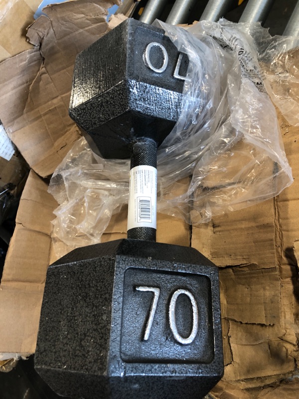 Photo 2 of **small crack**CAP Barbell Black Cast Iron Hex Dumbbell 5-120 LBs Single or Pair