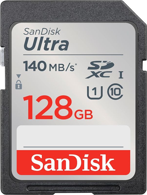 Photo 1 of 
SanDisk 128GB Ultra SDXC UHS-I Memory Card - Up to 140MB/s, C10, U1, Full HD, SD Card - SDSDUNB-128G-GN6IN