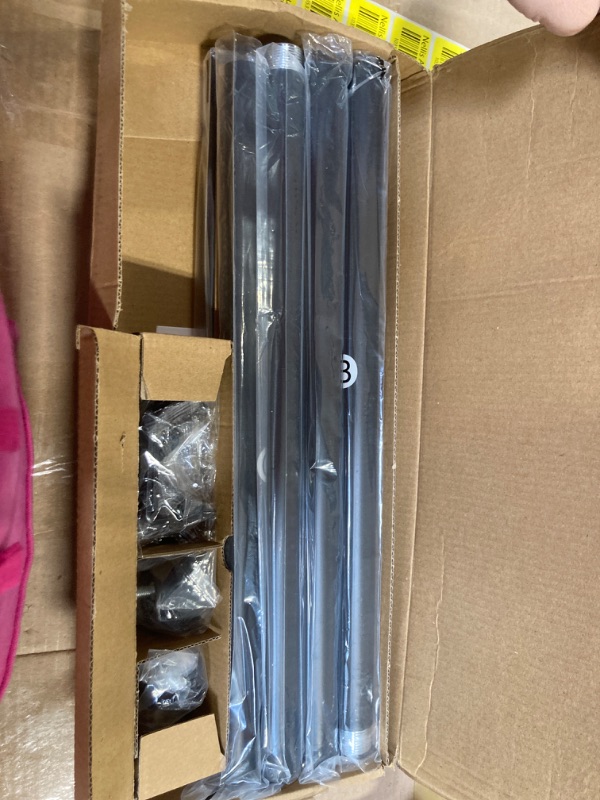 Photo 3 of IFELS Heavy Duty Curtain Rods for Windows 66 to 120 Inch, 1 Inch Adjustable Black Curtain Rod Set with Easy Installation and Modern Design (A1,Black,30-120")