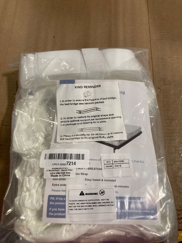 Photo 1 of 12" Wide Thicken Bed Bridge Twin to King Converter Kit Twin Bed Connector King Maker Bed Gap Filler to Make Twin Beds Into King Adjustable Twin Mattress Connector with Strap for Guests Stayovers